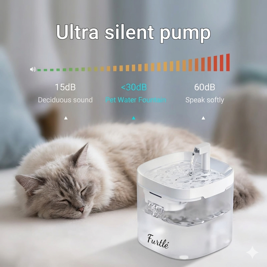 Furtlé FreshPaw Fountain💧 Fresh, clean water all day long🔄 Continuous flow system