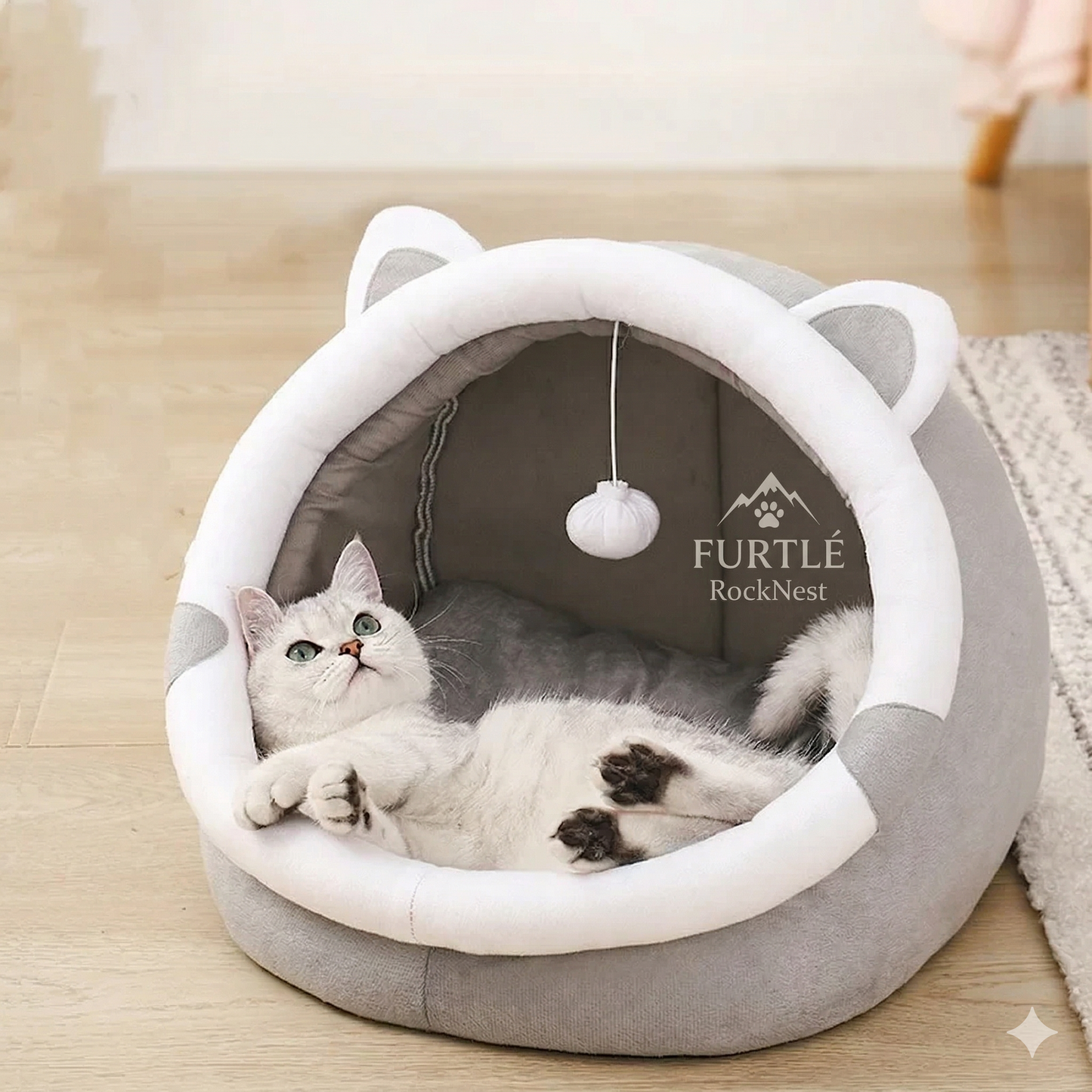 Furtlé RockNest🐱🔥House bed for your cat's comfort🛏️ Soft and comfortable design✨
