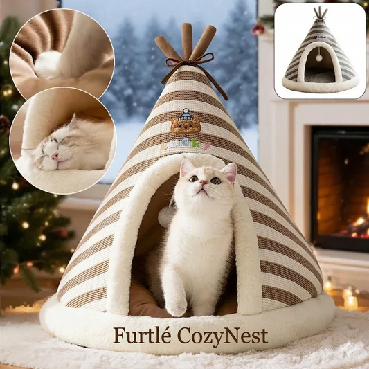 Furtlé CozyNest🐱🔥House bed for your cat's comfort🛏️ Soft and comfortable design✨