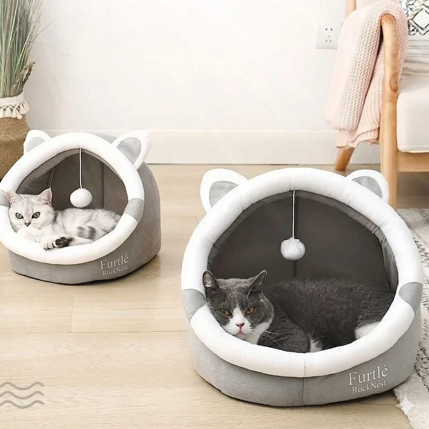 Furtlé RockNest🐱🔥House bed for your cat's comfort🛏️ Soft and comfortable design✨