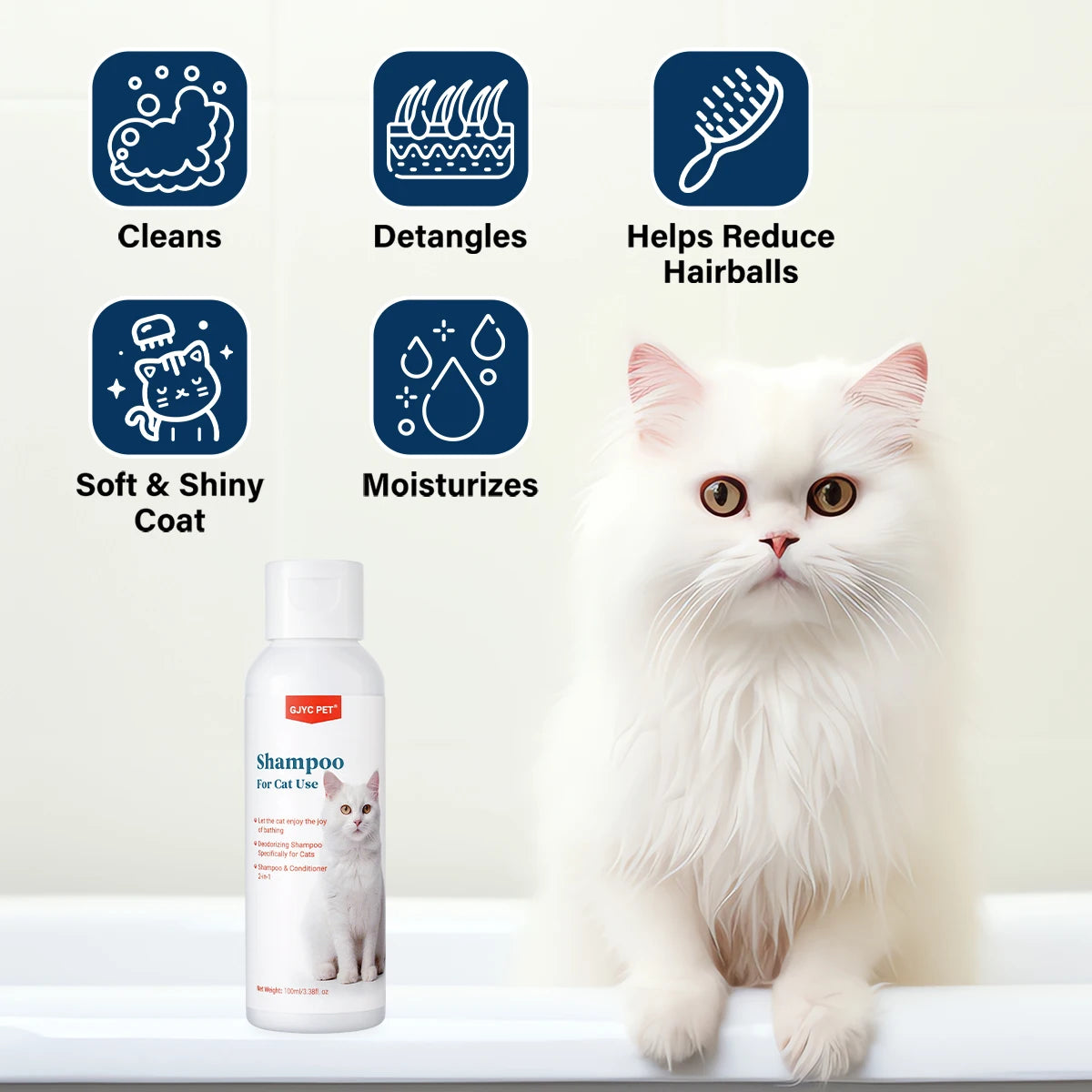 🐾PurrClean💧Shampoo 🧼Clean, fresh, and happy 😻Long-Lasting Fresh Scent✨A gentle shampoo that keeps your Cat’s coat soft, shiny, and healthy after every wash 🐾
