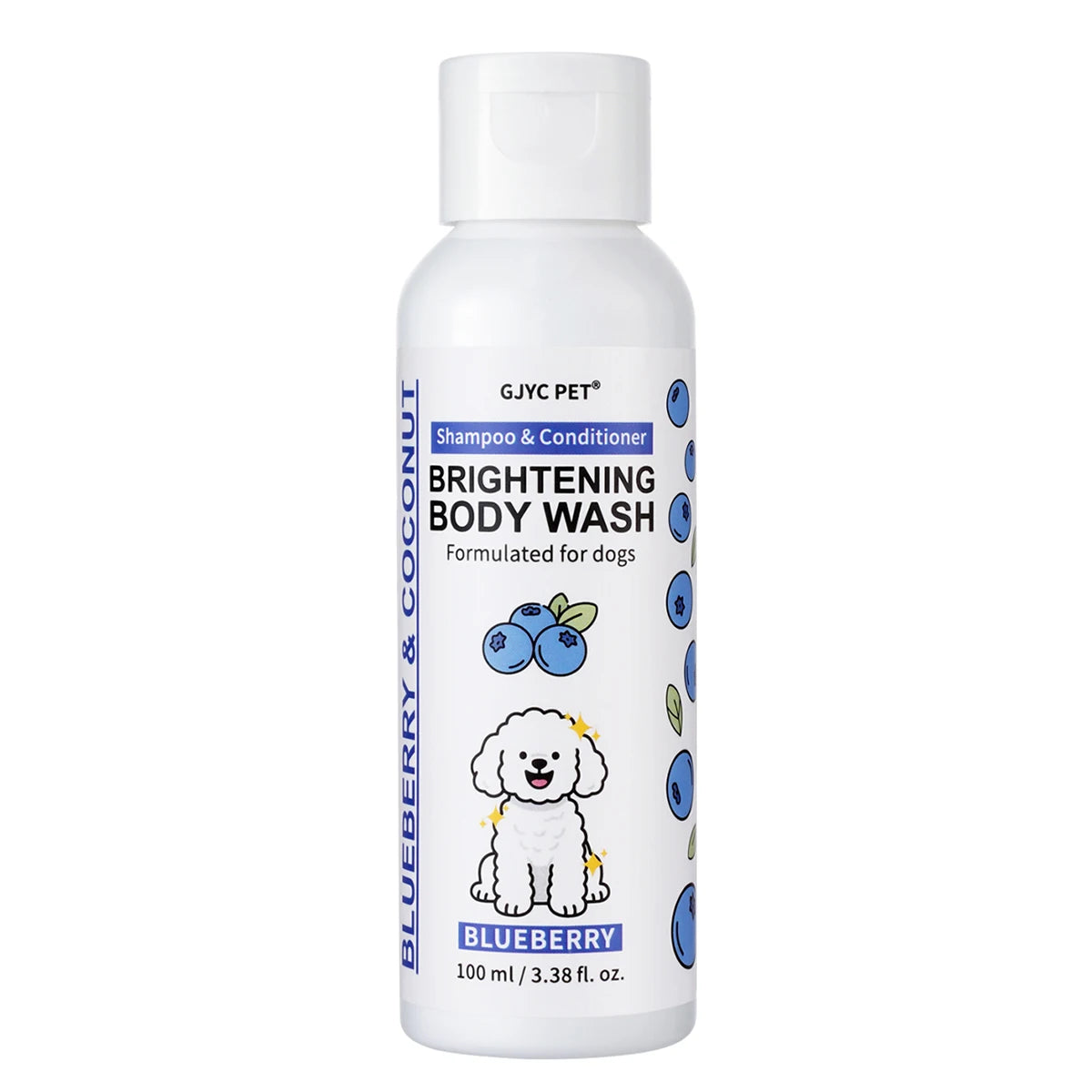 🐾FurClean Dog💧Shampoo🧼Whitening Shampoo Blueberry Brightening Formula Enhances Fur Shine Softness Pet Grooming Care✨