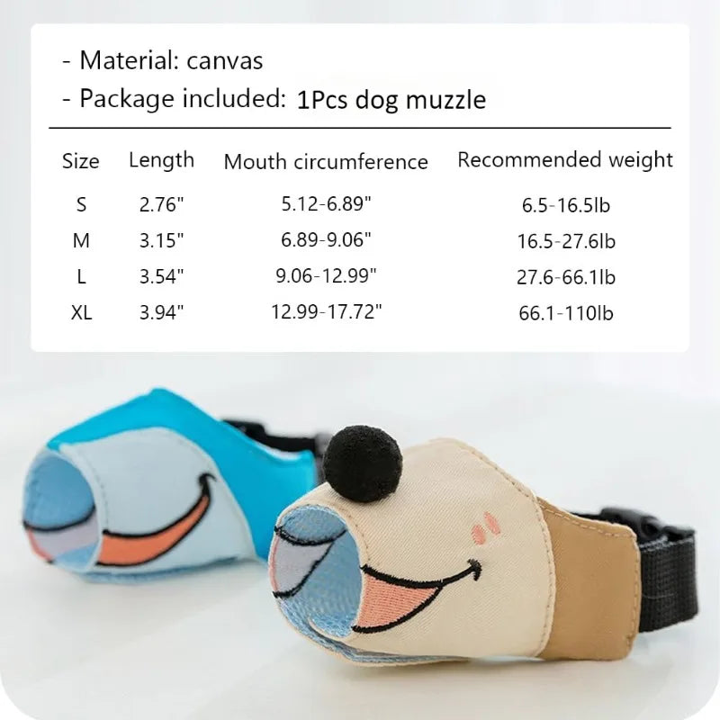 🐾GentleGuard Muzzle 🐶Adjustable, anti-bark, breathable, gentle and fun
